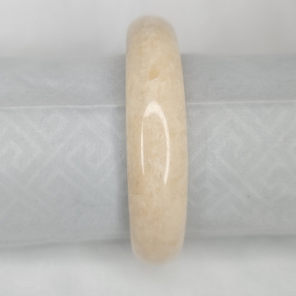 Genuine Du Mountain Jade Bangle - Peach 8" NWT Rare Icy Color - Picture 1 of 2